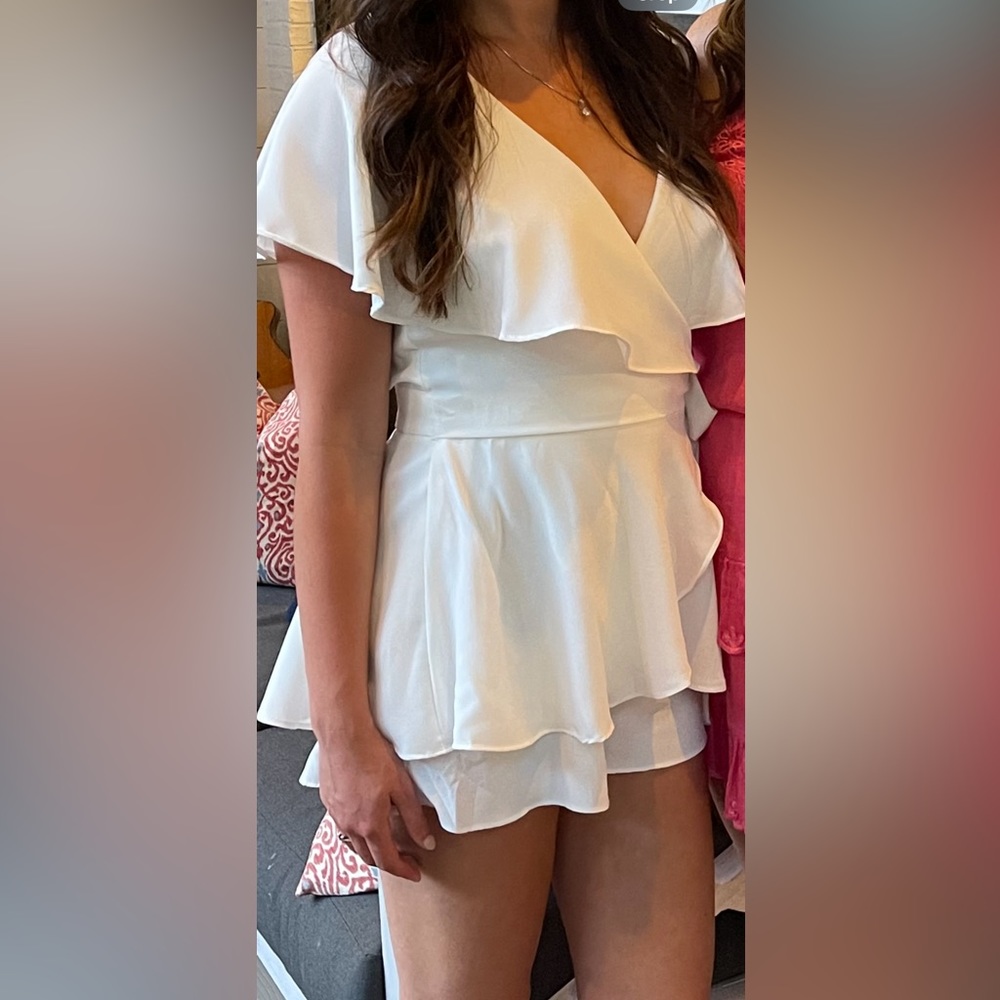 Lulus Ruffled Backless Wrap Skort Romper - image 5